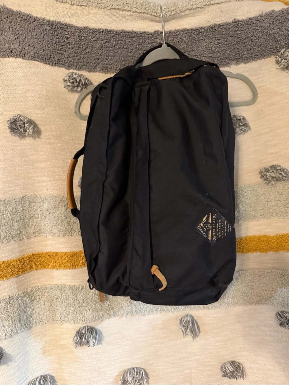 United by Blue - Black Travel Duffel Backpack with Tan Accents